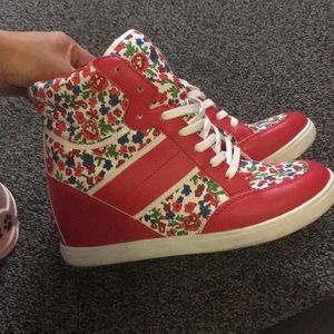 Red flower has heel